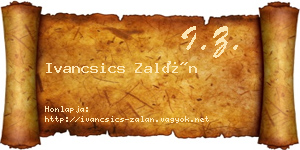 Ivancsics Zalán névjegykártya